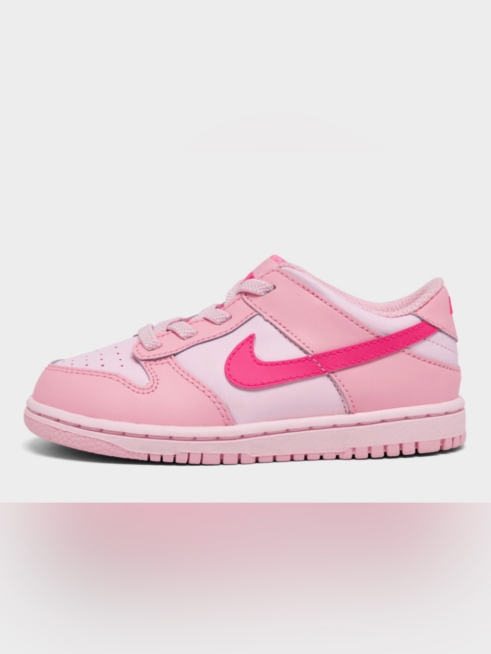 Nike Kids' Dunk Low- Top Triple Pink Sneakers 9C